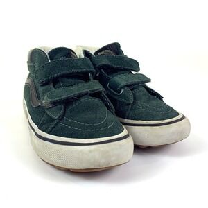 Vans Sk8 Mid‎ MTE Hook & Loop Strap Shoes Kids 1.5 Green White Camo Skate Street